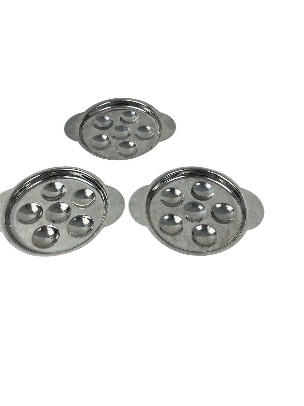 Vintage French Uginox Escargot Trays Three